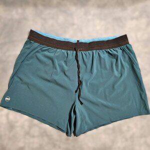 Janji AFO Shorts Men's XL Teal Green Run Everywhere Running Activewear Lined